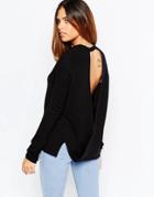 Asos Sweater With Back Detail - Black