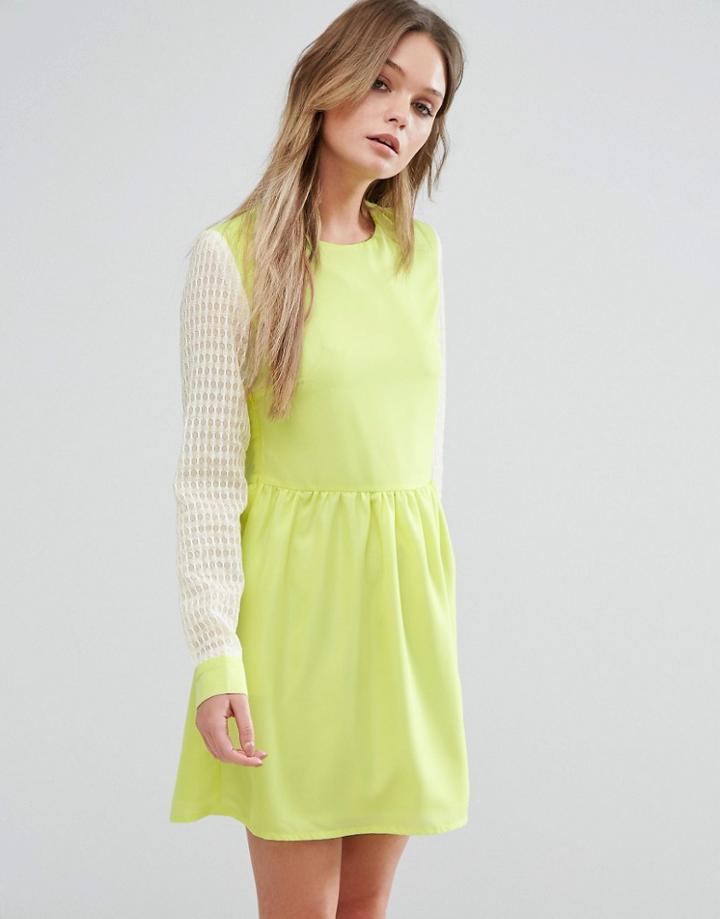 Jovanna Right Direction Skater Dress - Yellow
