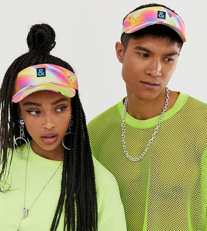 Asos Design X Glaad & Unisex Printed Visor Hat - Pink