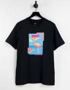 Nike Air Beach Flamingo Graphic T-shirt In Black