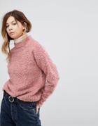 Pieces Boucle Sweater - Pink