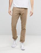 Produkt Slim Fit Chinos In Cotton Twill - Beige