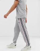 Adidas Originals Sweatpants With Outline 3 Stripes In Gray
