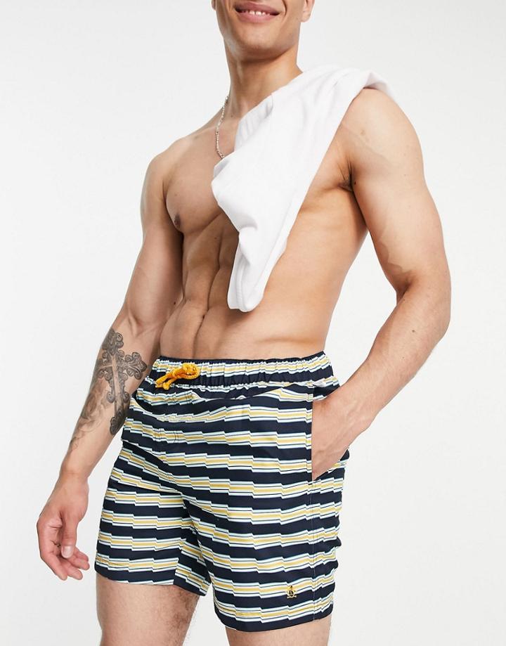 Original Penguin Zig-zag Stripe Swim Shorts-navy