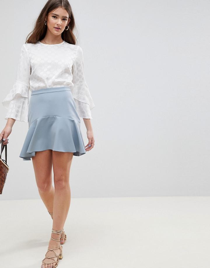 Asos Design Tailored Fit And Flare Mini Skirt-green