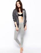 Asos Soft Touch Leggings With Fold Over Waistband - Gray