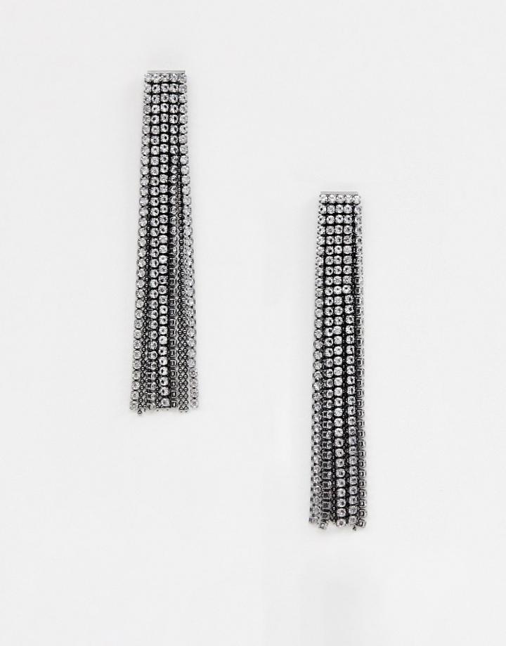 Coast Uma Crystal Tassel Earrings - Silver