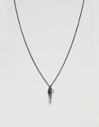 Simon Carter Feather Charm Necklace In Antique Finish - Silver