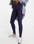 Asos Design Leggings With High Waist In Petrol Blue-navy