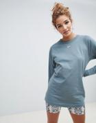 Asos Design Top In Super Oversized Fit With Long Sleeve In Teal - Green