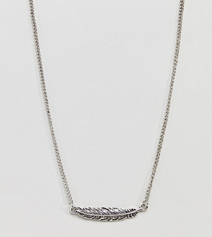 Designb Leaf Pendant Necklace In Silver Exclusive To Asos - Silver