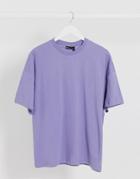 Asos Design Organic Oversized T-shirt With Crew Neck In Purple