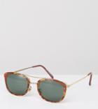 Reclaimed Vintage Inspired Square Aviator Sunglasses In Tort Exclusive To Asos - Brown