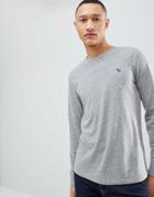 Abercrombie & Fitch Long Sleeve T-shirt With Moose Logo In Gray Marl - Gray
