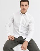 Selected Homme Slim Fit Washed Cotton Shirt In White
