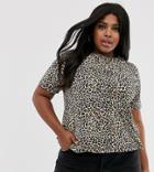 Brave Soul Plus Oversized Leopard Print T-shirt