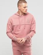Siksilk Hoodie With Raw Edges - Pink