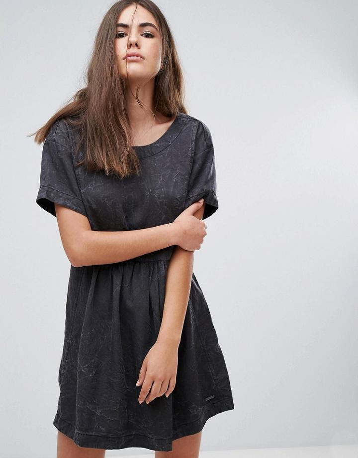 Pepe Jeans Lorette Stonewashed Denim Look Dress - Black