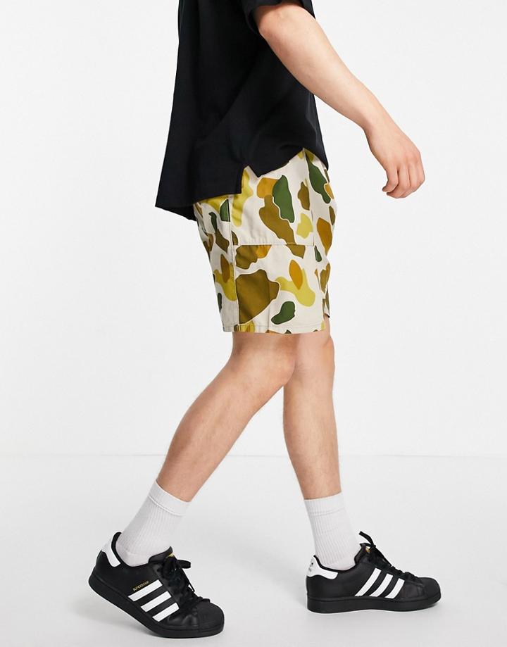 Weekday Adam Shorts In Beige Camo-neutral