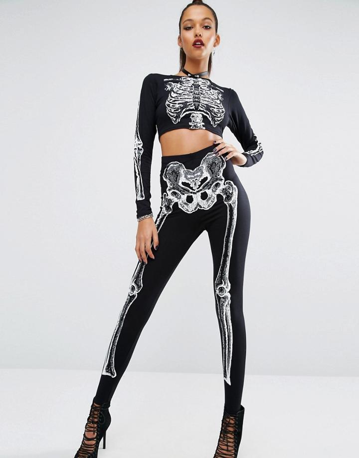 Missguided Halloween Skeleton Legging - Black