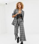 Sacred Hawk Relaxed Crop Pants In Check - Gray