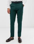 Asos Design Skinny Smart Pants In Dark Forest Green - Green
