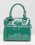 Modalu Small Pippa Leather Grab Bag - Sage Grn Patent