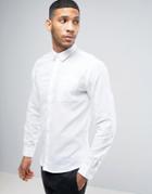 Casual Friday Linen Mix Shirt With Pocket - White