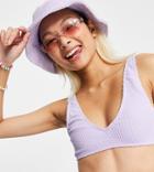 Collusion Crinkle Bikini Top In Lilac-purple