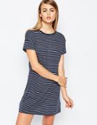 Fred Perry Striped Jersey Dress - Navy