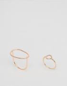 Pieces Maria Rose Gold Stacking Rings - Gold