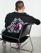 Hnr Ldn Triangle Mountain Backprint Sweatshirt In Black