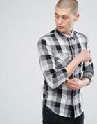 Lee Jeans Western Shirt In Black Check - Black