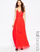 Y.a.s Tall Button Up Full Maxi Dress - Red