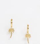 Orelia Gold Plated Palm Tree Huggie Hoop Earrings