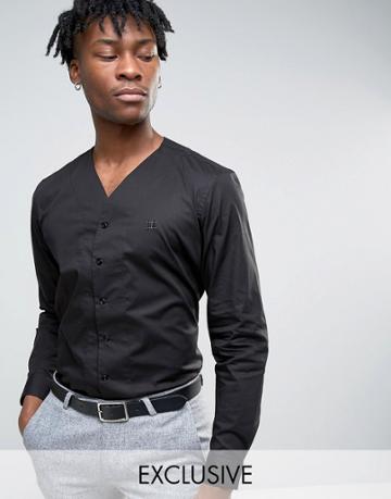 Hart Hollywood Slim V Neck Shirt - Black