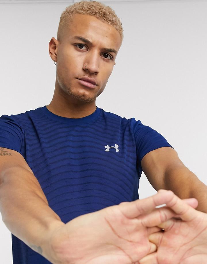 Under Armour Training Seamless Wave T-shirt In Blue-blues