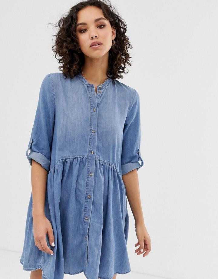 Only Denim Smock Mini Dress - Blue