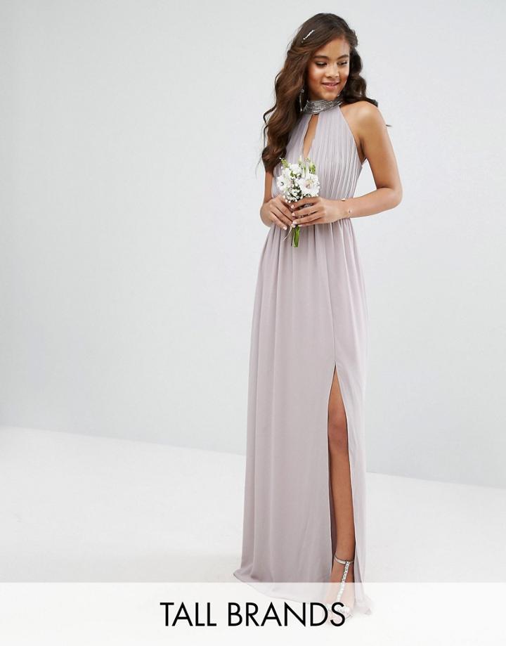 Tfnc Tall Wedding Maxi Dress With Embellishment - Gray