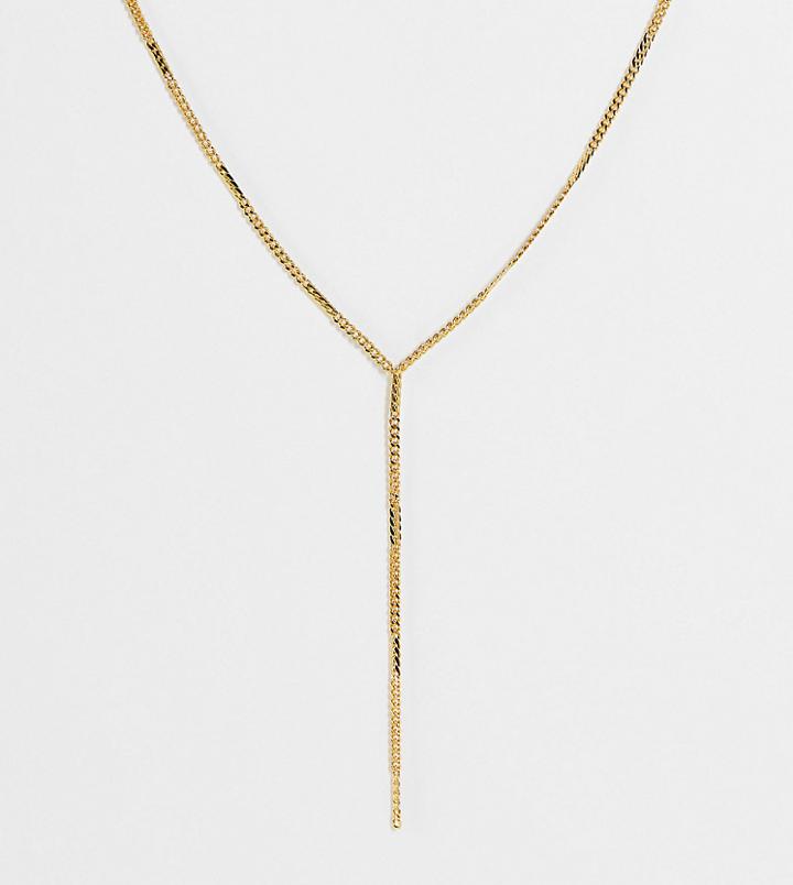 Asos Design Curve 14k Gold Plated Lariat Necklace