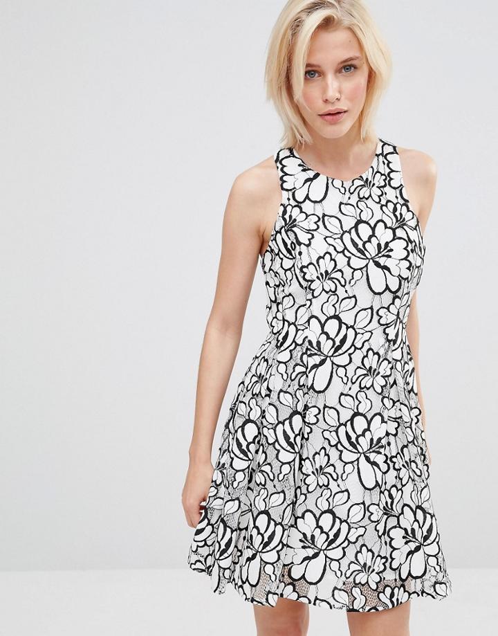 Greylin Bruna Floral Lace Dress - White
