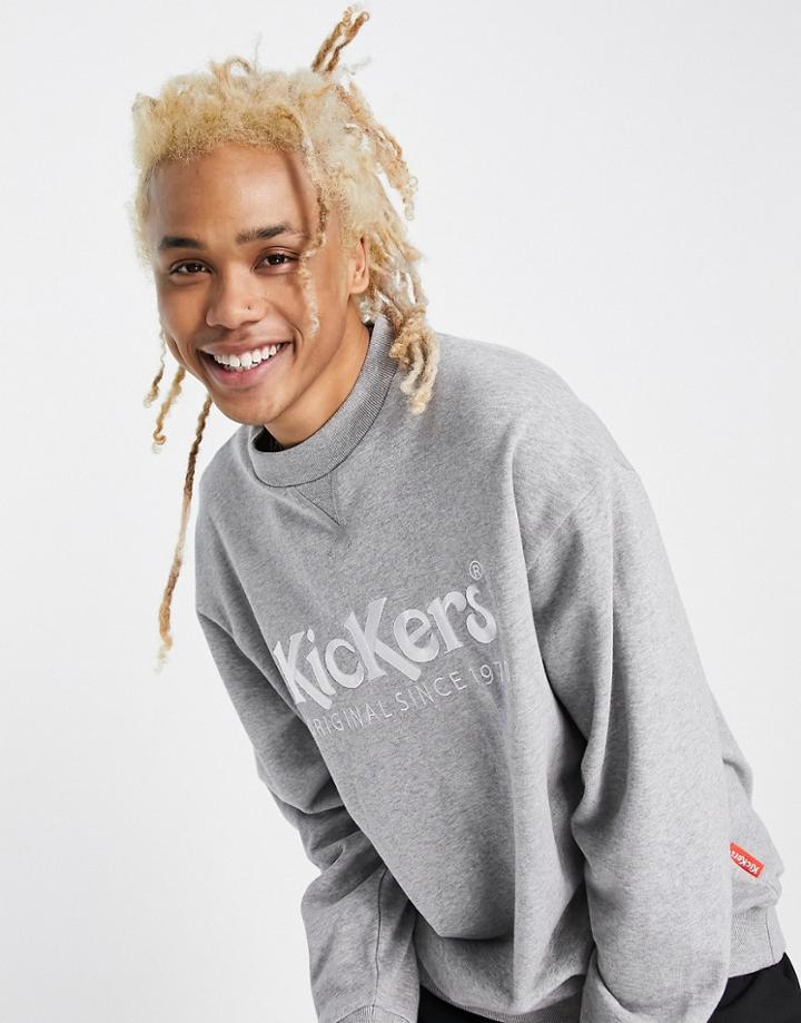 Kickers Core Logo Embroidered Sweatshirt In Gray