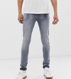 Asos Design Tall Super Skinny Jeans In Dusty Gray