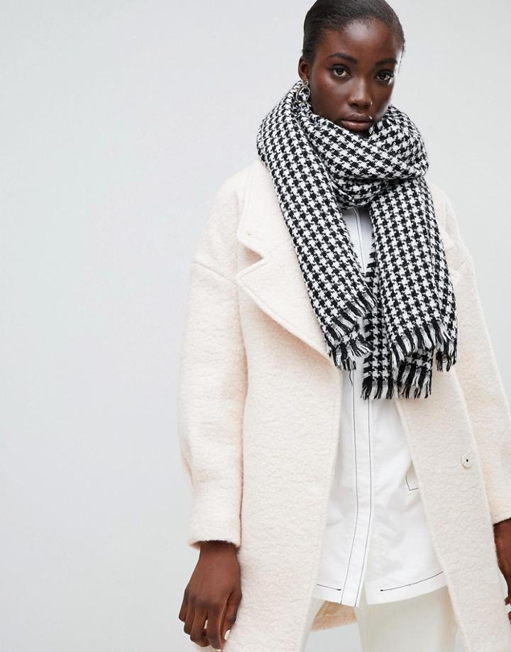 Selected Houndstooth Check Scarf - Multi