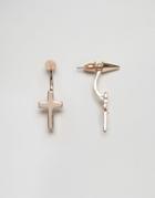 Asos Spike Cross Swing Earrings - Copper