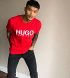 Hugo Dolive-u3 Logo T-shirt In Red Exclusive At Asos