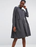 Monki Smock Dress - Gray