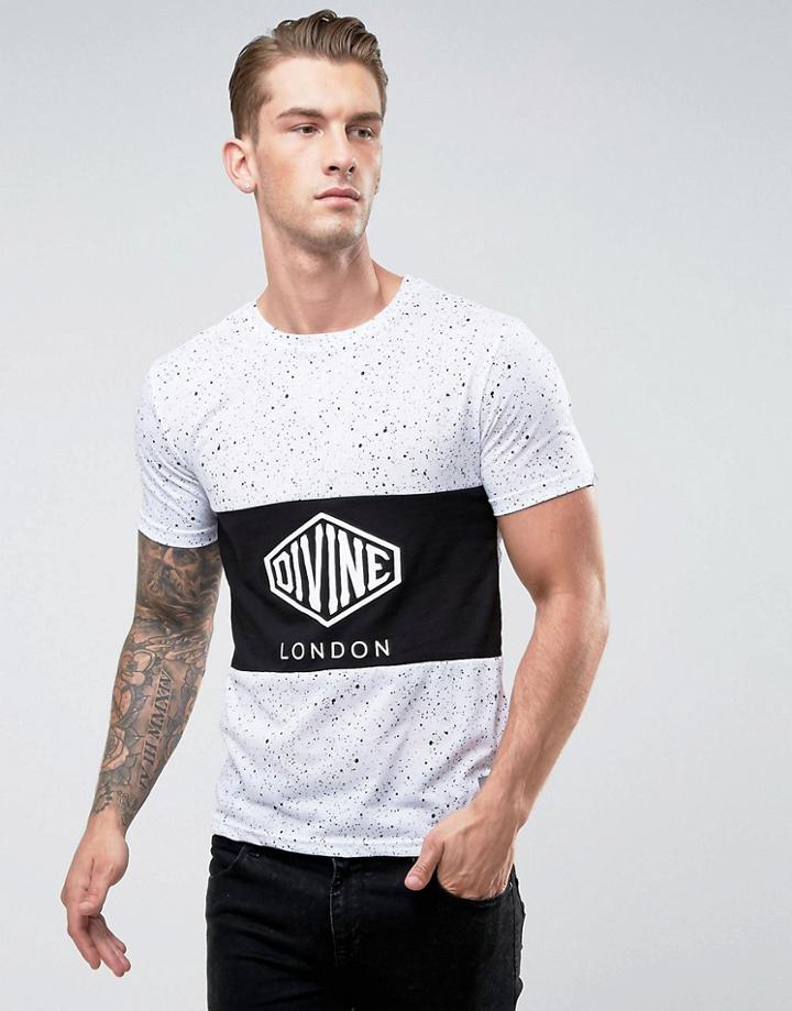 Divine Byline Paneled T-shirt - Black