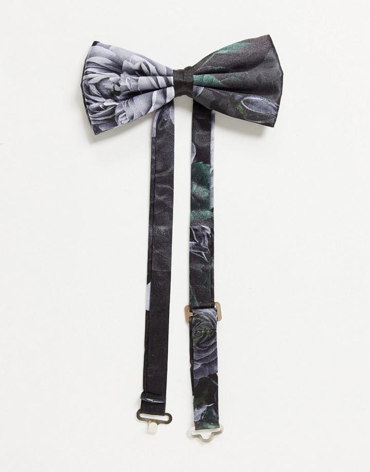 Bolongaro Trevor Rose Floral Bow Tie-black