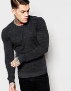 Diesel Crew Knit Sweater K-maniky Slim Fit In Dark Gray - Dark Gray